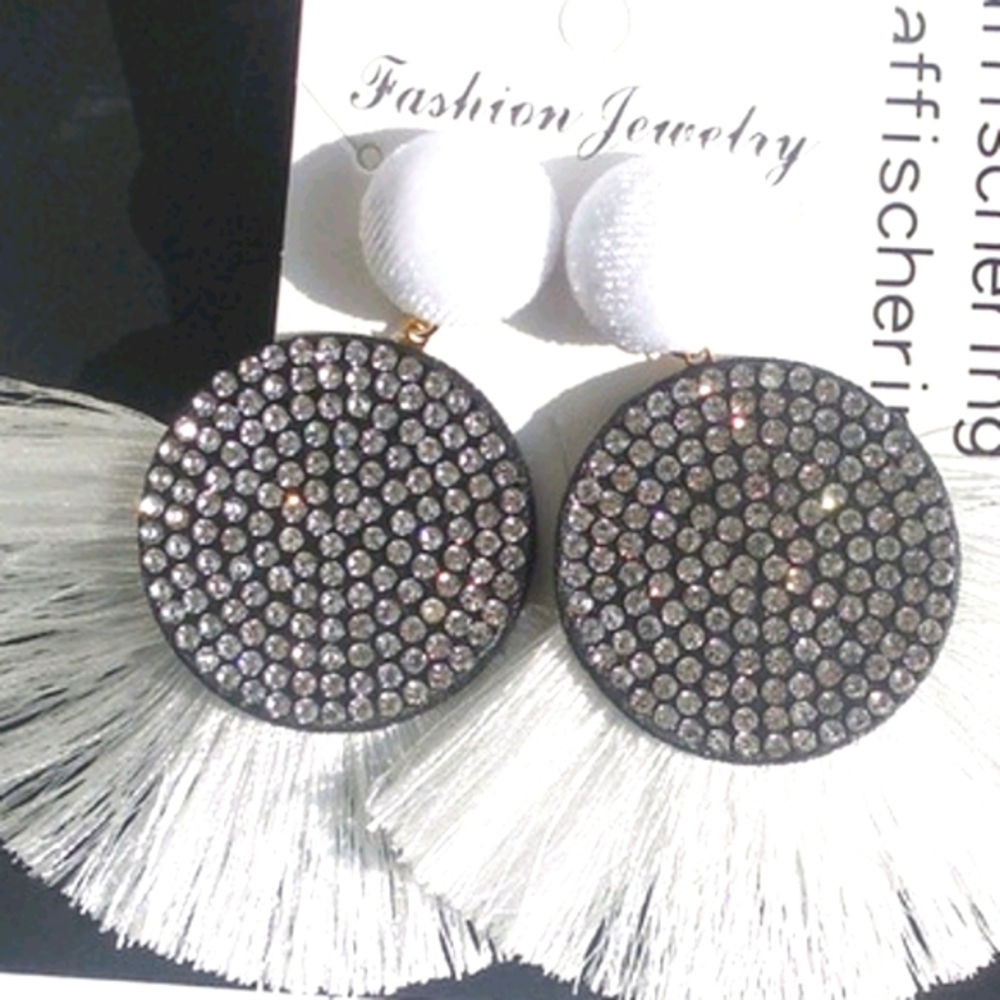 Rhinestone Tassel Earrings 2/$10